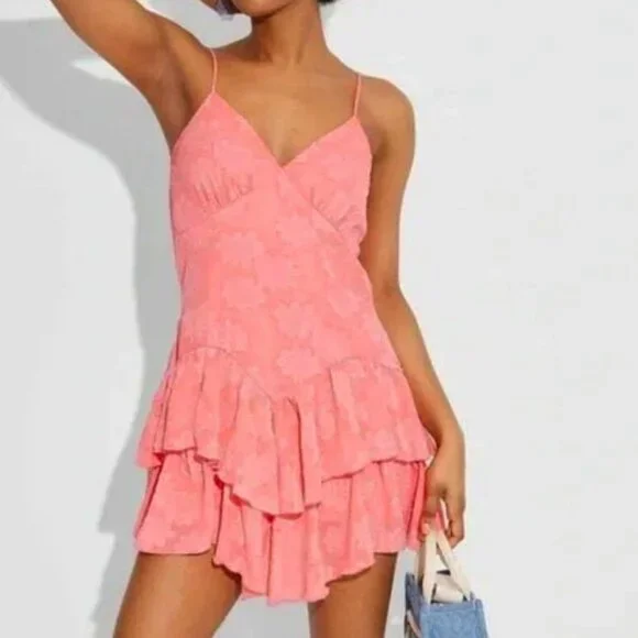 wild fable | Dresses | Nwt Size S Womens Wild Fable Dress Salmon Orange  Pink Peach Tiered Mini Skater | Poshmark